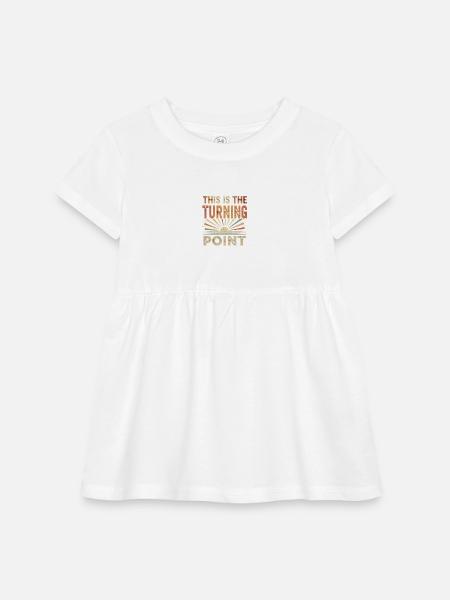 This is The Turning Point Motivational Inspiration - Infant Baby Rib Dress - white - Front