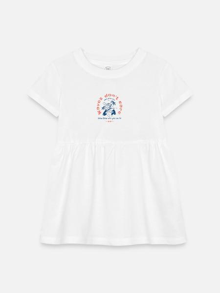 Waves don't care who you are. Show them. Surfing. - Infant Baby Rib Dress - white - Front