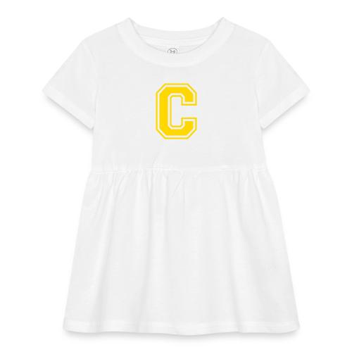 Letter C – Capital Athletic Alphabet Monogram - Infant Baby Rib Dress