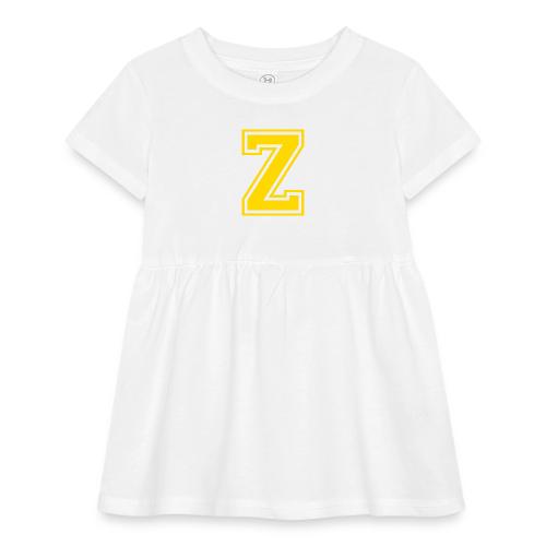 Letter Z – Capital Athletic Alphabet Monogram - Infant Baby Rib Dress