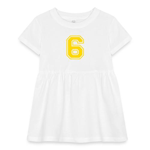 Number 6 in a classic athletic collegiate font - Infant Baby Rib Dress