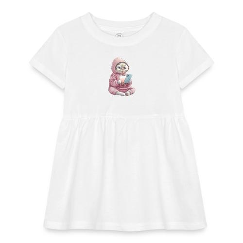 Cool Cat Bubble Tea Cartoon Design - Infant Baby Rib Dress