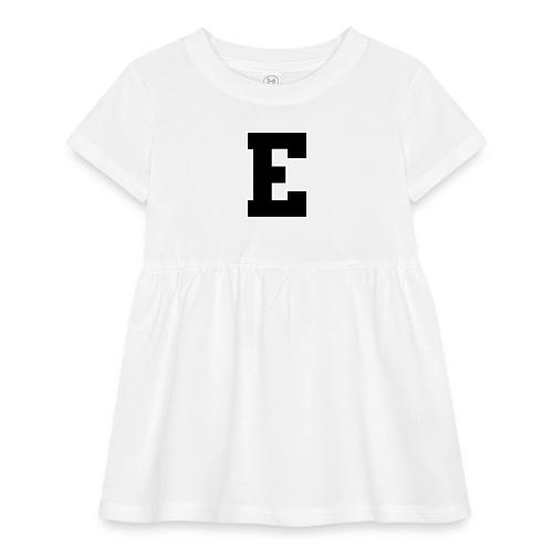 Varsity Letter E Collegiate Font Graphic - Infant Baby Rib Dress