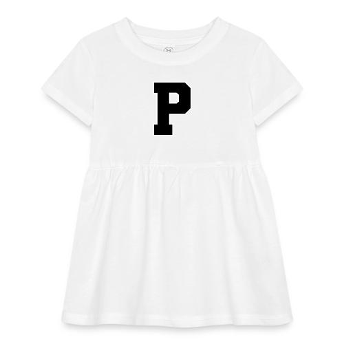 Varsity Letter P Athletic Alphabet Design - Infant Baby Rib Dress