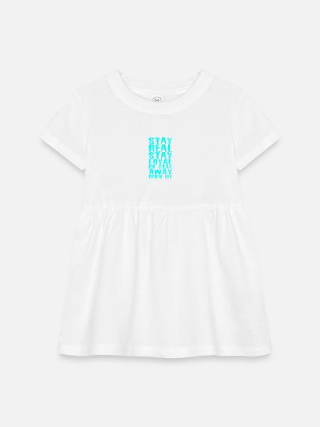 stay real stay loyal or stay away from me - Infant Baby Rib Dress - white - Front