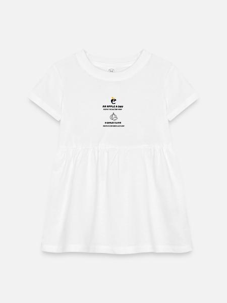An apple a day keeps the doctor away a garlic  - Infant Baby Rib Dress - white - Front