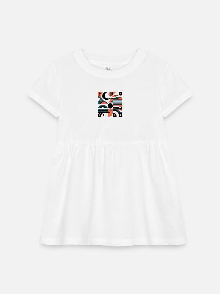 Artistic Curves & Lines Tee - Infant Baby Rib Dress - white - Front