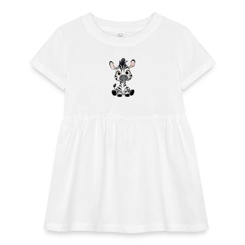 Adorable Cartoon Baby Zebra with Innocent Eyes - Infant Baby Rib Dress