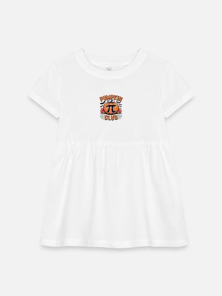 Pumpkin Pi Club Fall Halloween Design - Infant Baby Rib Dress - white - Front