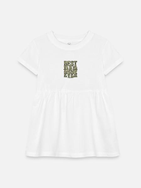 Best Dad Ever Camo Vintage Engraving Design_1 - Infant Baby Rib Dress - white - Front