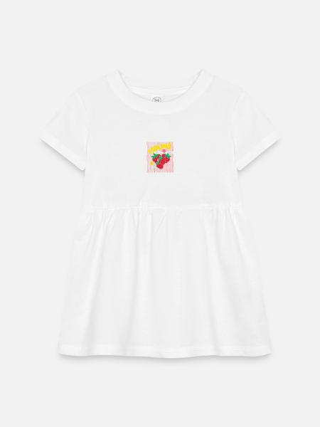 Berry Good Feeling - Infant Baby Rib Dress - white - Front