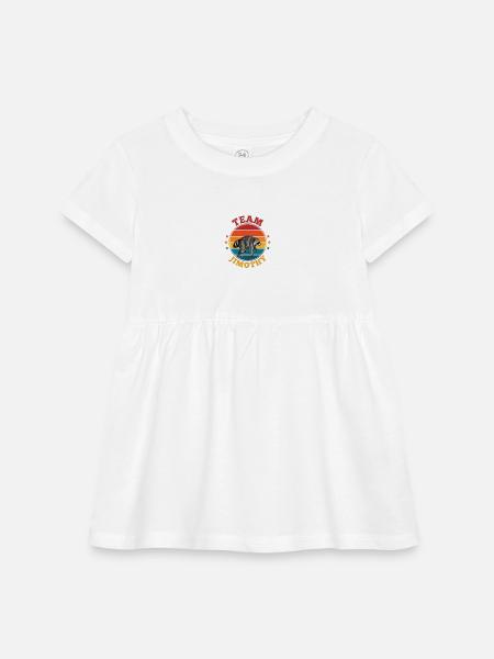 Team Jimothy Funny Viral Raccoon Seattle Trash Pan - Infant Baby Rib Dress - white - Front