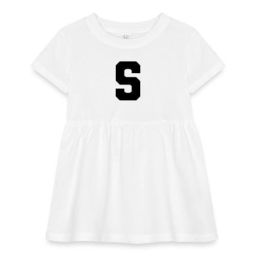 Varsity Letter S Collegiate Alphabet Art - Infant Baby Rib Dress