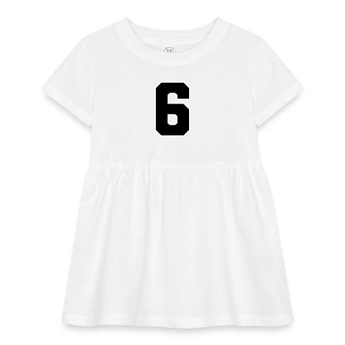 Varsity Number 6 Sports Font - Infant Baby Rib Dress