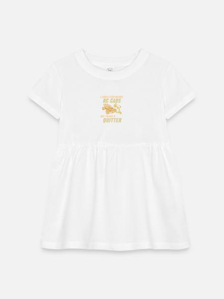 RC Car Enthusiast Quote Design - Infant Baby Rib Dress - white - Front