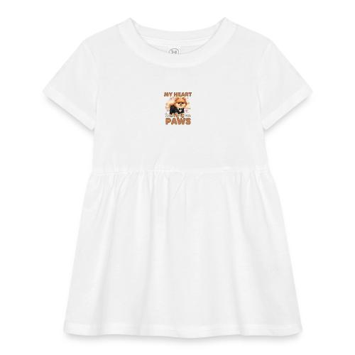 My Heart Walks on Four Paws – Pomeranian tee - Infant Baby Rib Dress