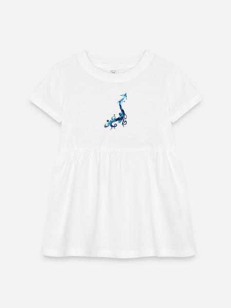 Going Away Is The Bluebird - Infant Baby Rib Dress - white - Front