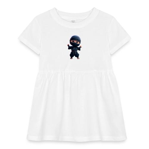 Cute Cartoon Ninja Toddler in Fight Pose - Infant Baby Rib Dress