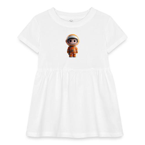 Cute Cartoon Astronaut in Orange Suit - Infant Baby Rib Dress