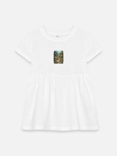 Hidden Ocean Animals - Infant Baby Rib Dress - white - Front