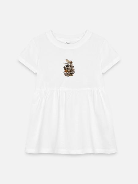 Feathers Thread Unnecessary Obsession Fly Tying - Infant Baby Rib Dress - white - Front