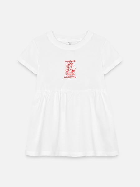 Marie Antoinette Avoiding Reality - Infant Baby Rib Dress - white - Front