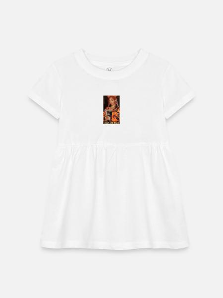 Black Girl Magic: Orange Camo - Infant Baby Rib Dress - white - Front