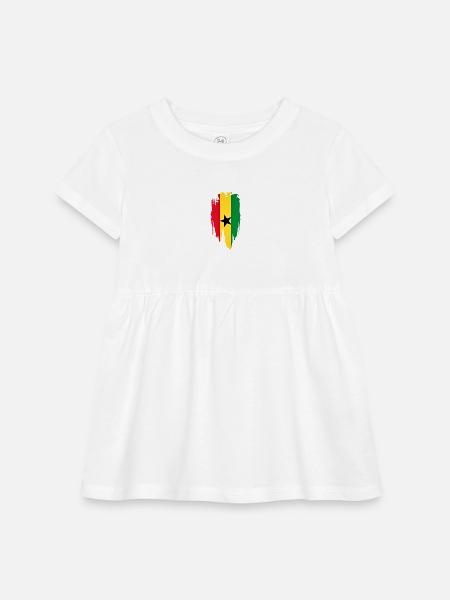 Pan African Ghana flag t shirt design  - Infant Baby Rib Dress - white - Front