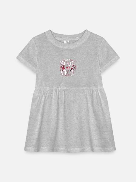 Maths Enthousiaste fanny design - Infant Baby Rib Dress - heather grey - Front