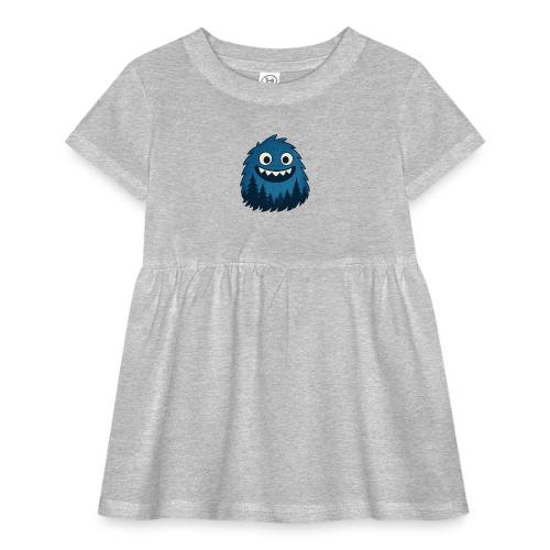 Whimsical Blue Forest Monster – Cute Cartoon Night - Infant Baby Rib Dress