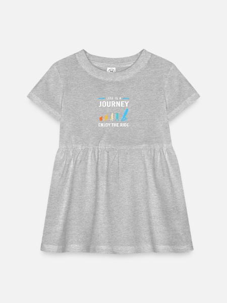 Water Sports Surfboard Windsurfing - Infant Baby Rib Dress - heather grey - Front