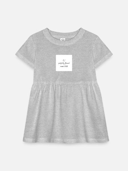 Perfectly Flawed ~ Moon Child  - Infant Baby Rib Dress - heather grey - Front