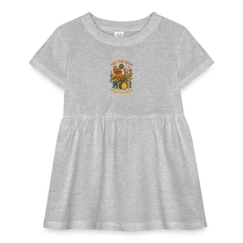 Feel the Beat Octopus Drummer Retro 70s t-shirt - Infant Baby Rib Dress