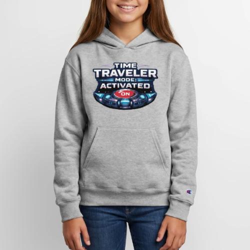 Time Traveler Mode – Futuristic Neon Sci-Fi Tee - Champion Youth Hoodie