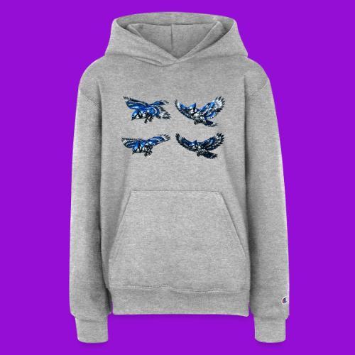 Silver Blue Jay Flight Stages - Champion Youth Hoodie