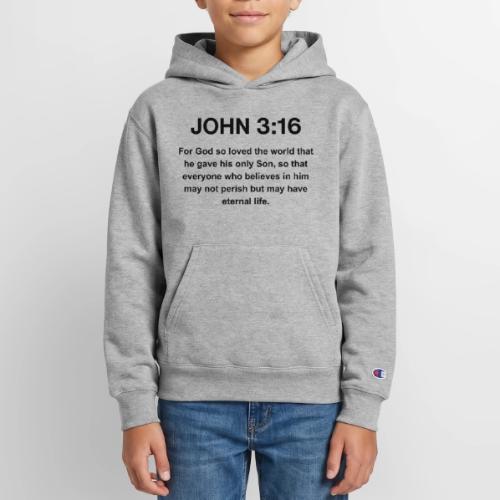 John 3:16 Christian Apparel – Bible Verse Clothing - Champion Youth Hoodie