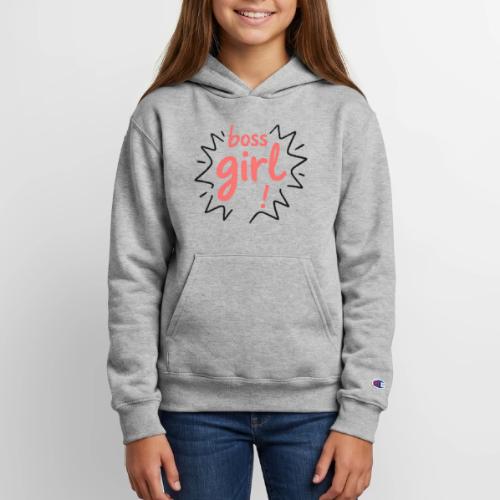 Boss Girl Bold Feminist Statement - Champion Youth Hoodie