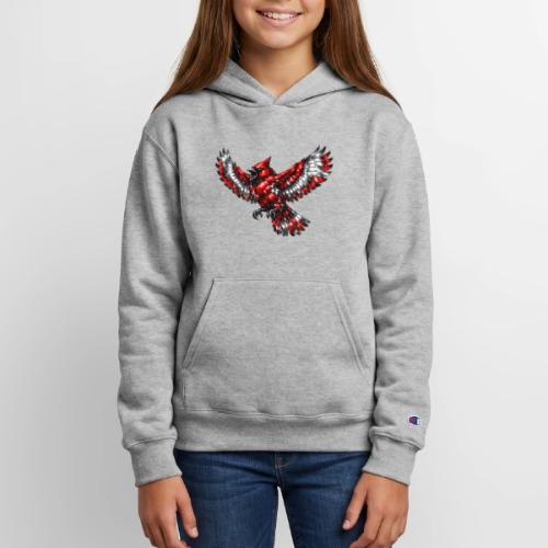 Silver Cardinal in Flight - Champion Youth Hoodie
