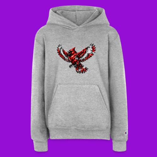 Silver Cardinal in Flight - Champion Youth Hoodie