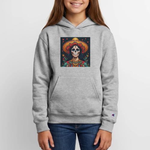 Charra Skull Art | Traditional Mexican Design - Champion Youth Hoodie
