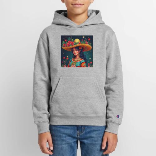 Mexican Design, Regional Mexican Charro Woman - Champion Youth Hoodie