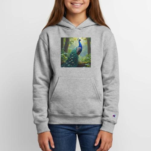 Majestic Peacock in Enchanted Forest - Champion Youth Hoodie