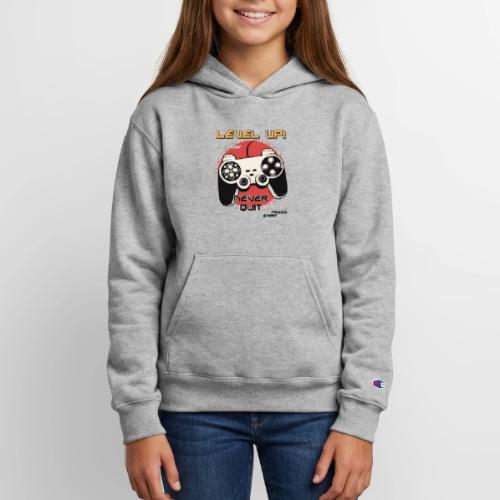 Level Up! Never Quit Gaming - Champion Youth Hoodie