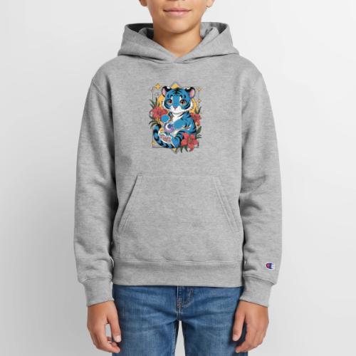 Mystic Blue Tiger Anime Potion Design – Cute tiger - Champion Youth Hoodie