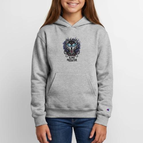 Alpha Predator Wolf Fierce Neon Eyes - Champion Youth Hoodie