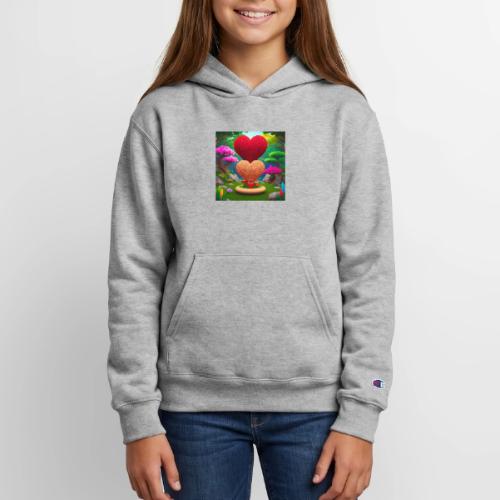 Double Heart, fantasy, nature and fantasy - Champion Youth Hoodie