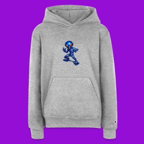 Angry Blue Alien - Champion Youth Hoodie