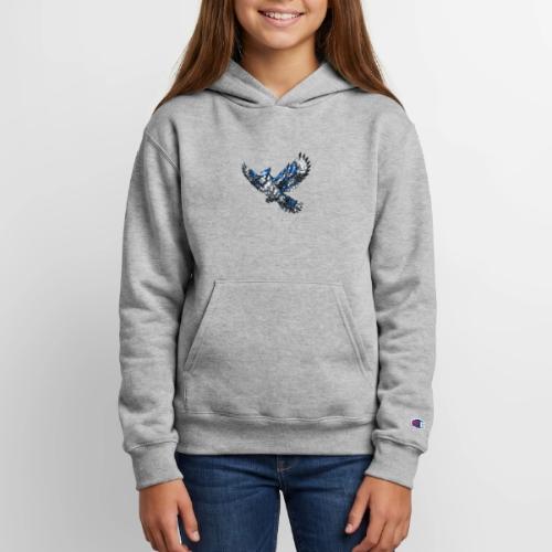 Silver Blue Jay in Flight - Champion Youth Hoodie