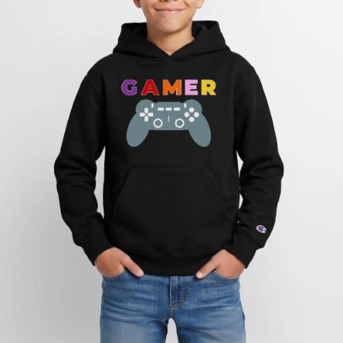 Colorful Gamer Controller Graphic - Champion Youth Hoodie