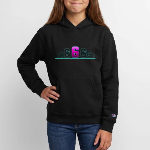 Number 6 in Magenta: Varsity Font - Champion Youth Hoodie